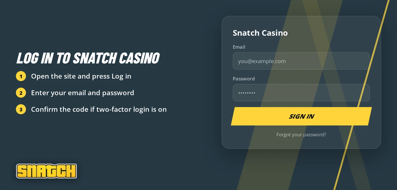 Access step-by-step login form.