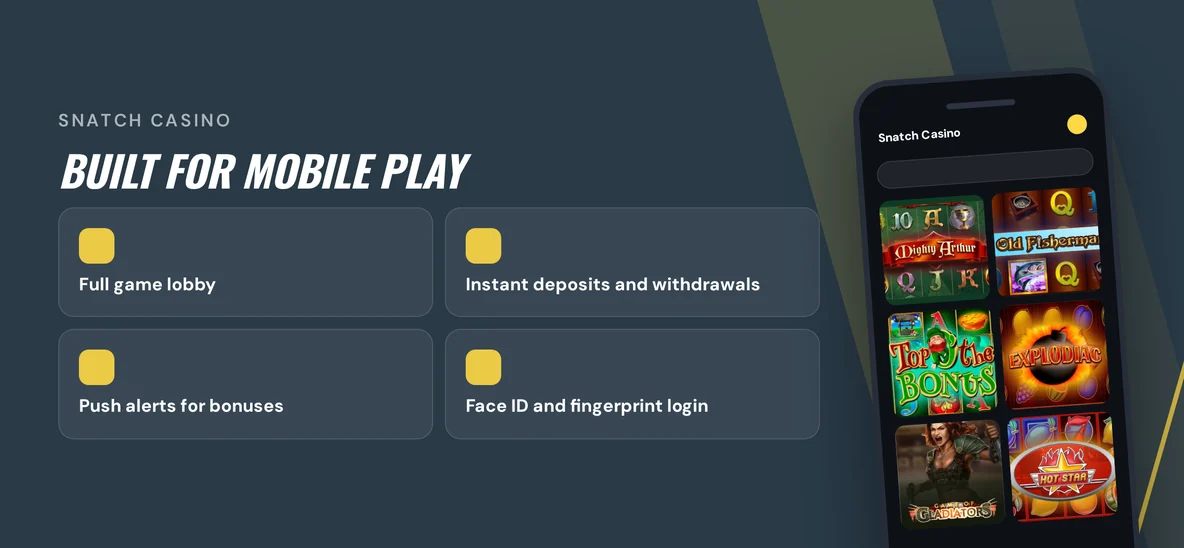Enjoy mobile casino features.